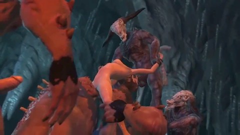 Animated Gangbang By Monsters - 3d Tomb Raider Monster, Anime Gang - Videosection.com